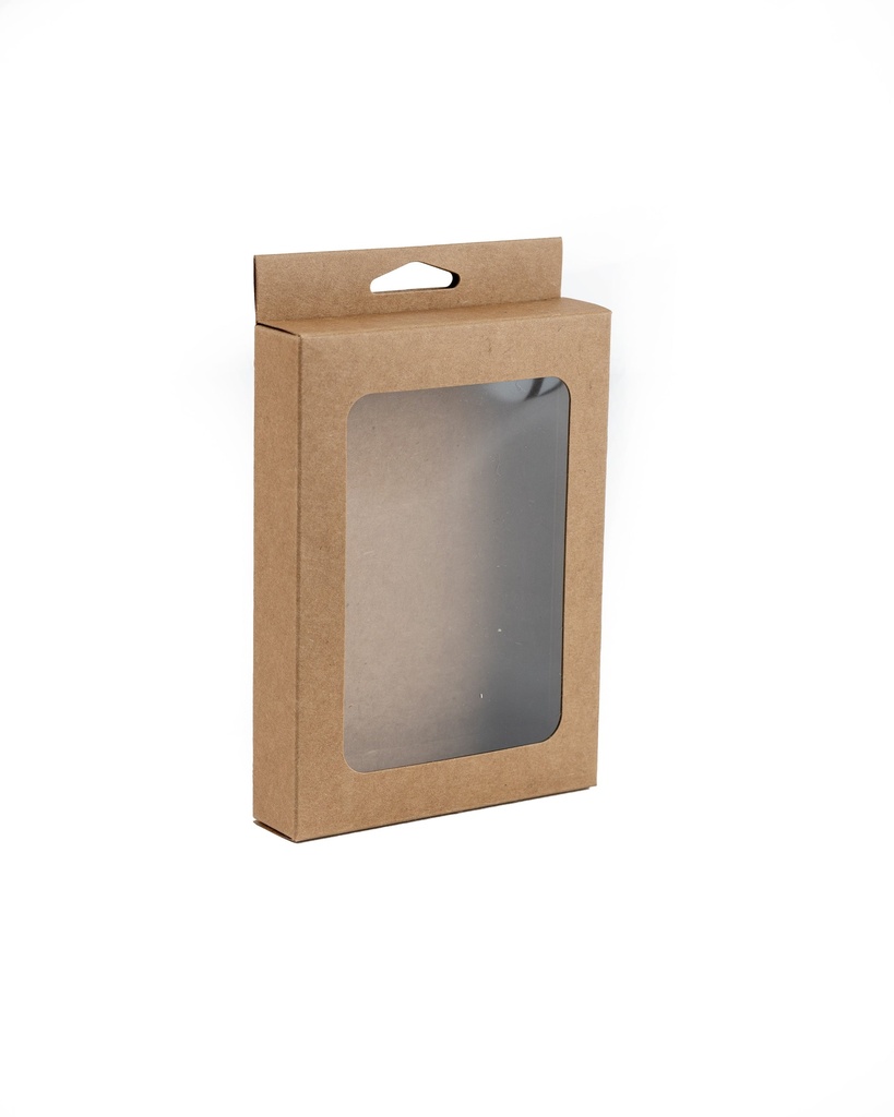 Kraft Hang Box w/ PVC Window (window area: 6 x 10cm) 10pcs/pack
