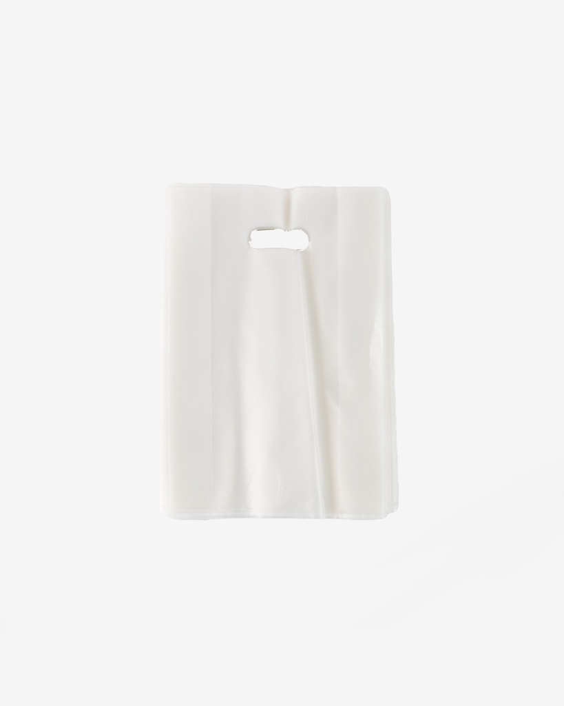 Plain White Die Cut Plastic Bag W/Handle