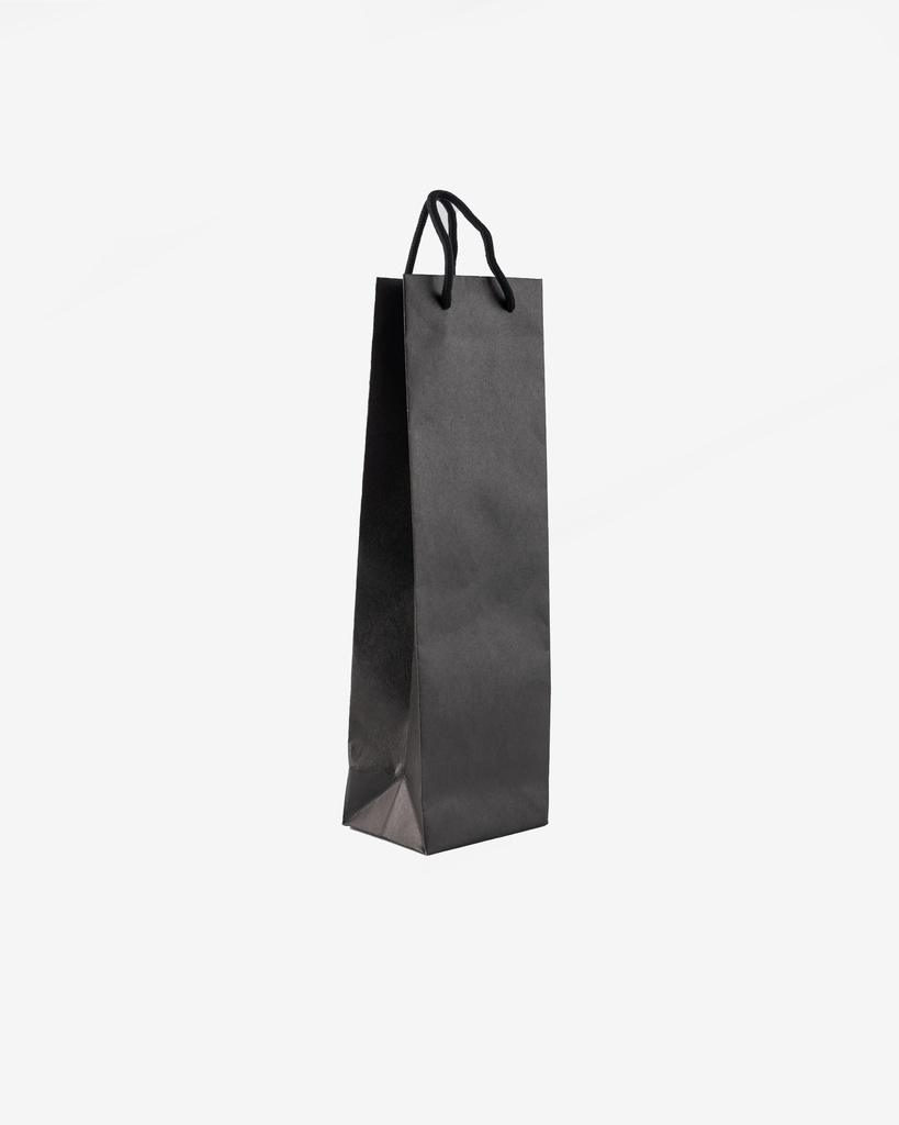 Black Kraft Paper Bag 150g, Handle: Black Rope (Single Wine)