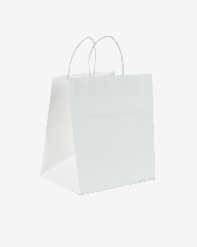 White Kraft Paper Bag, Food (9) - Fits 4 Cup Holder