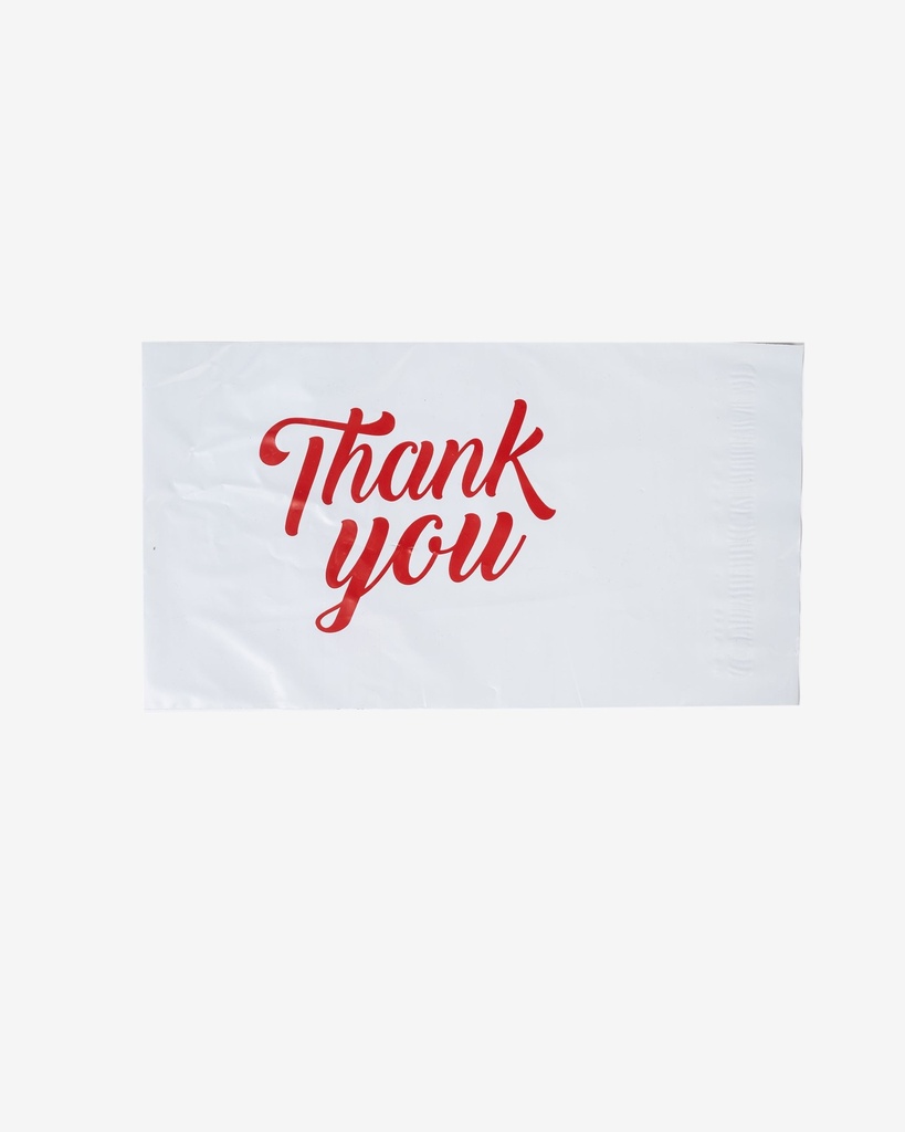 Mailing Bag White Red Thank You