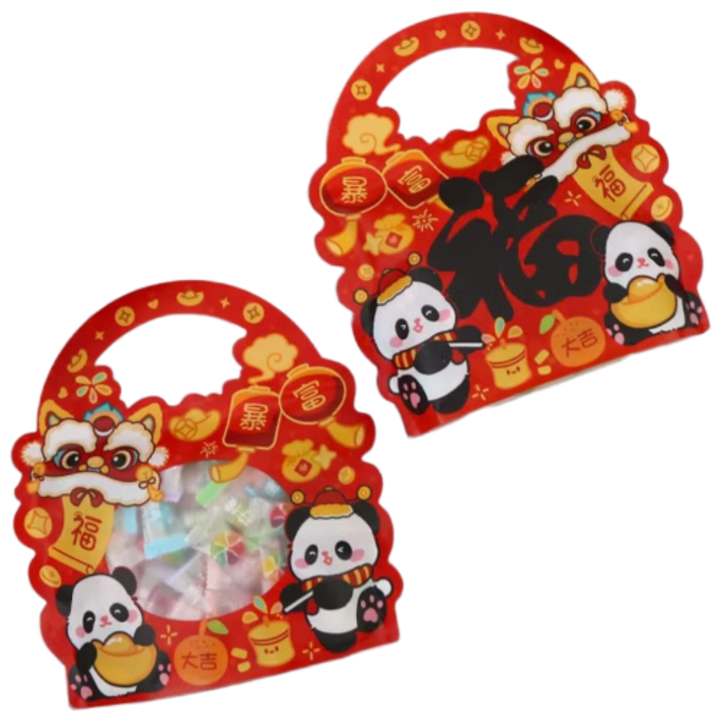 Golden Panda Celebration Self-Standing Ziplock Bag