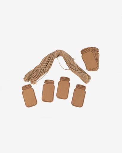[HtagJarP100] Kraft Hang Tag with Hemp Rope - Jar
