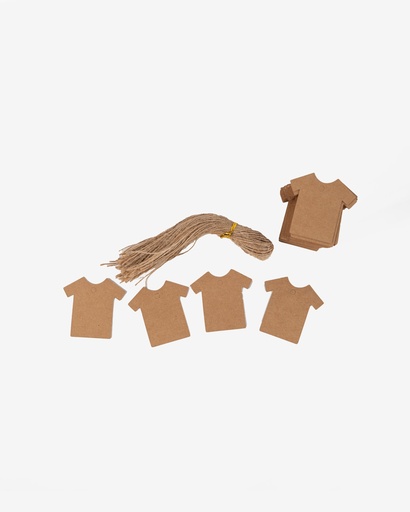 [HtagShirtP100] Kraft Hang Tag with Hemp Rope - Shirt