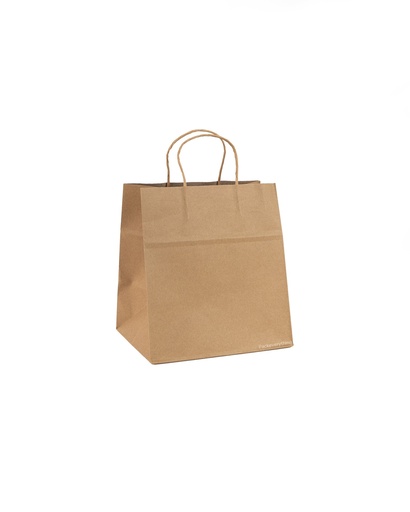 [FKPB2418] Kraft Paper Bag, Food, (9) - Fits 4 Cup Holder