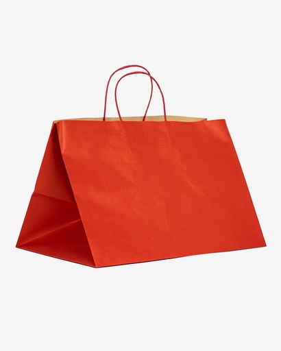 [FKPB3725R] Red Kraft Paper Bag for S/M/SQ Catering Tray