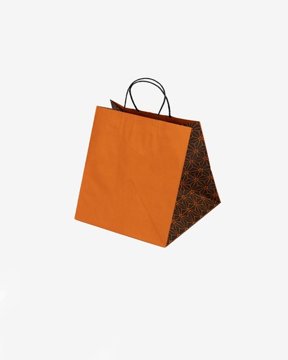 [CKPB2830OB] Color Kraft Paper Bag Orange and Black